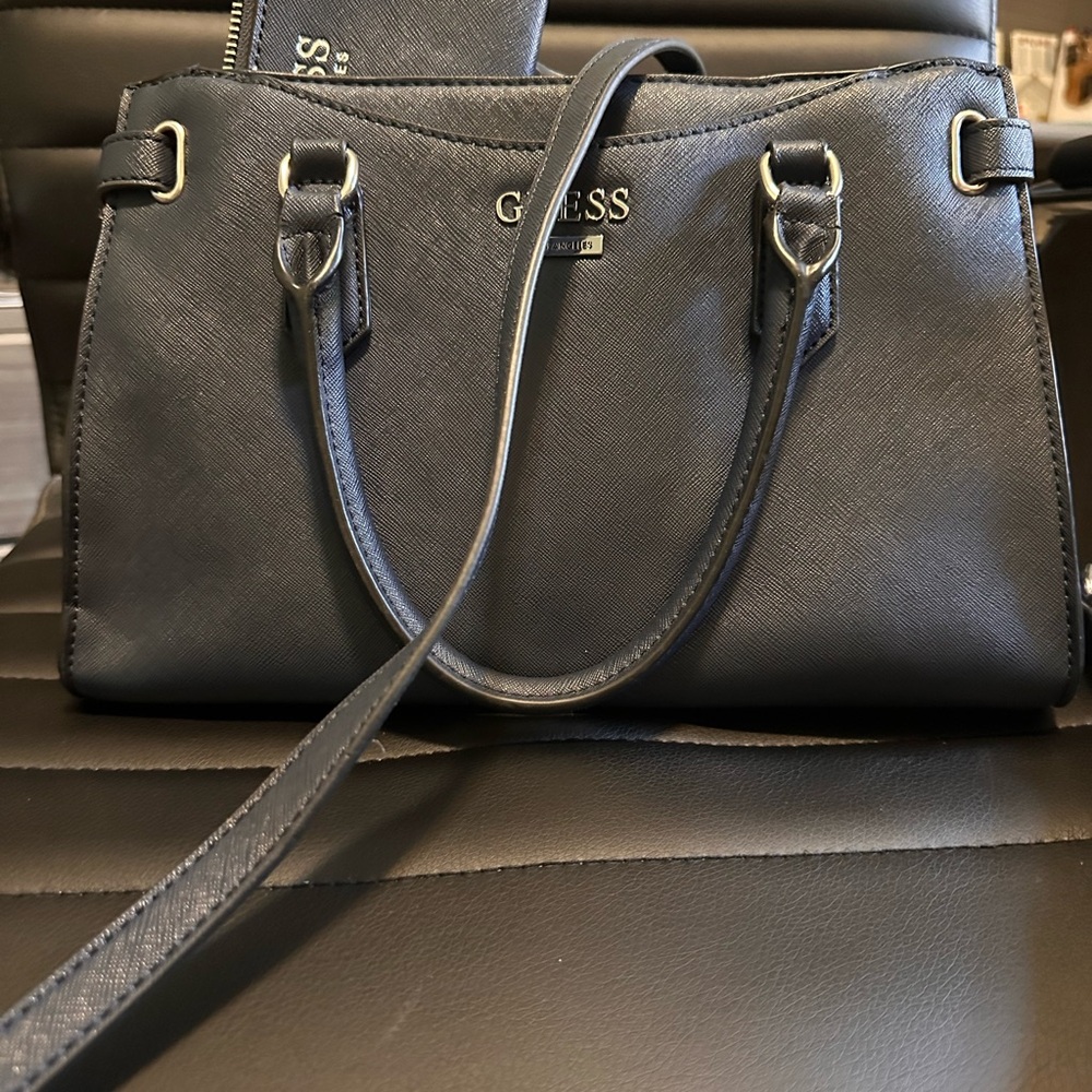 GUESS Navy Blue Satchel Bag